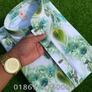 সবুজ পান পাতা প্রিন্ট পাঞ্জাবি -501